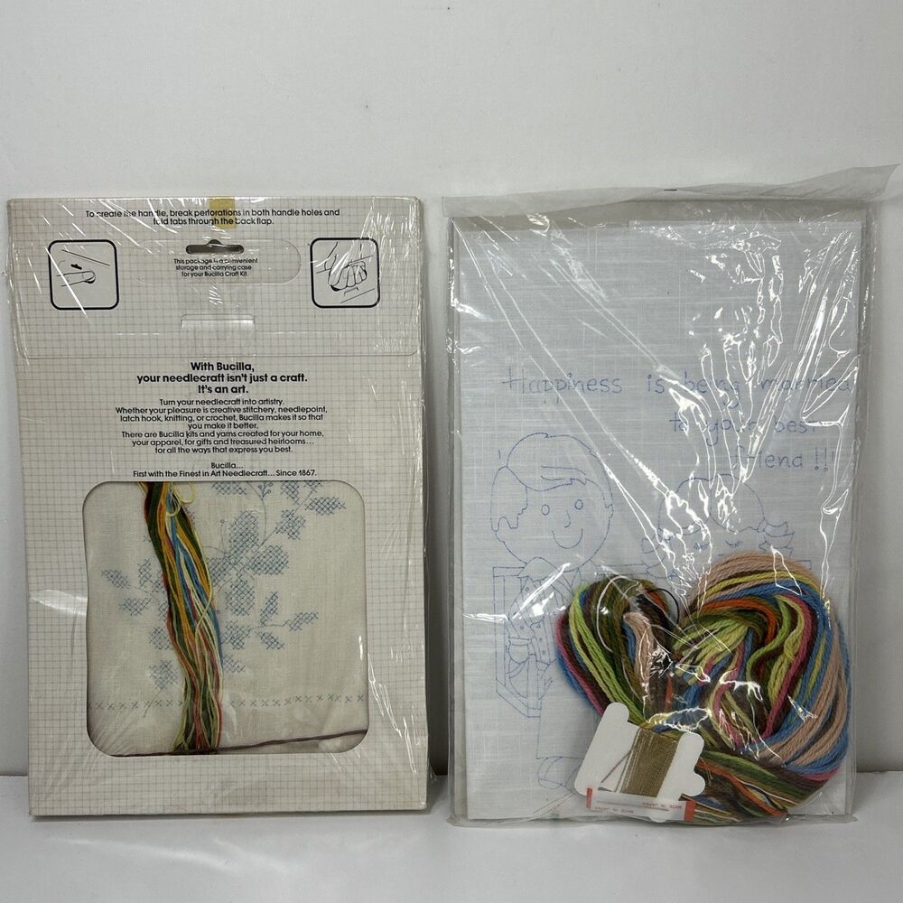 Bucilla Cross Stitch Kit Fancy Free Towel Butterfly Married To Your Bestfriend - Picture 4 of 4